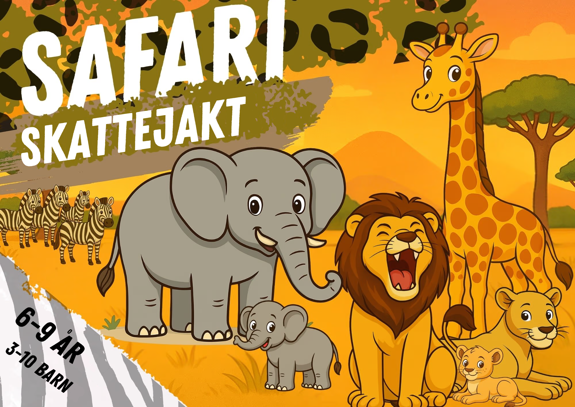 Skattejakt på safari — Forside til eventyrpakken