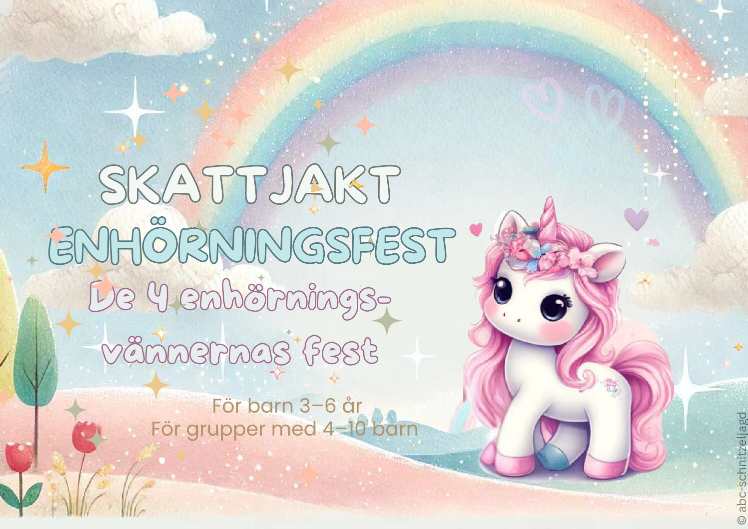 De fyra enhörningsvännernas fest — Omslag till äventyrspaketet