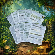 Historie- og bonuskort til jungeljakten med apestien, forskergruppen og fargeleggingsbilder.